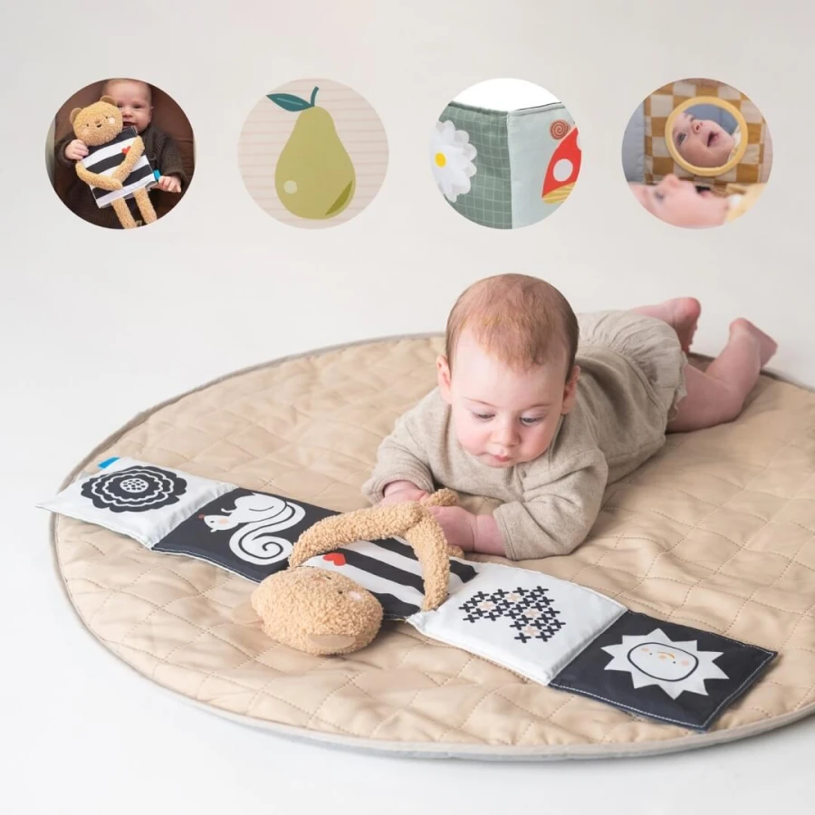 Dwustronna książeczka sensoryczna - przytulny miś / Taf Toys