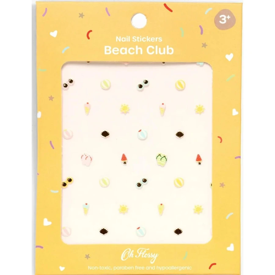 Naklejki na paznokcie dla dzieci - beach club, hipoalergiczne / Oh Flossy