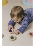 Drewniana zabawka sensoryczna Donut Calm - zielony / Petit Boum