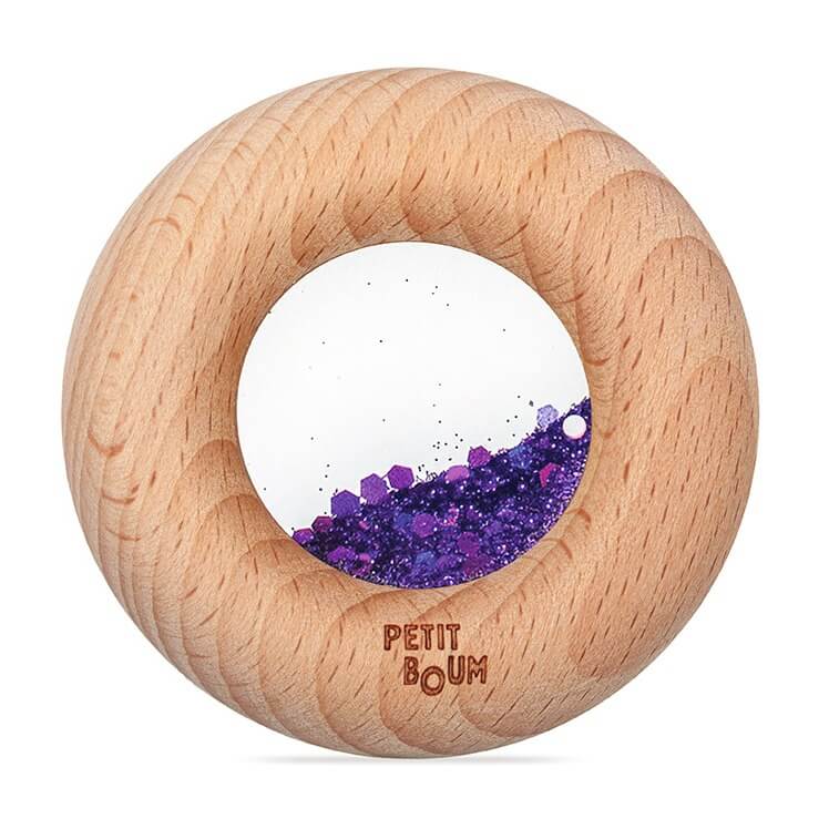 Drewniana zabawka sensoryczna Donut Calm - fioletowy / Petit Boum