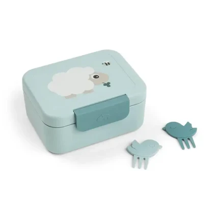 Lunchbox z widelczykami Tiny Farm Blue / Done by Deer