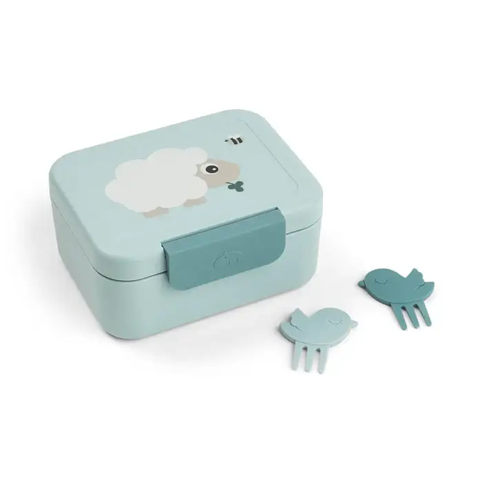 Lunchbox z widelczykami Tiny Farm Blue / Done by Deer