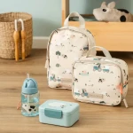 Lunchbox z widelczykami Tiny Farm Blue / Done by Deer