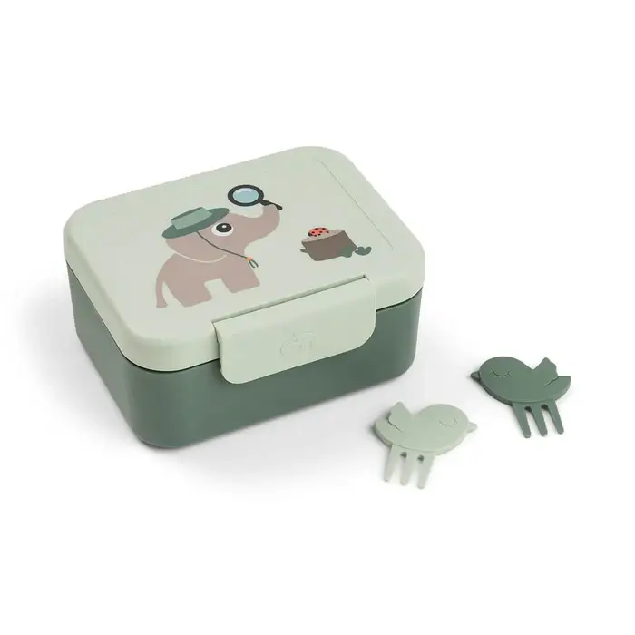 Lunchbox z widelczykami Tiny Trails Green / Done by Deer