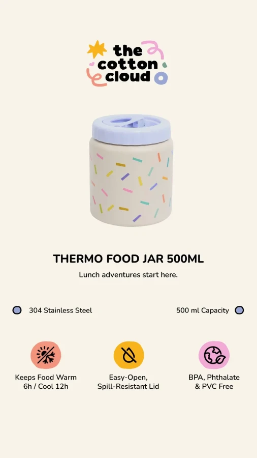 Termos obiadowy 500ml - Cherry Pop / The cotton cloud