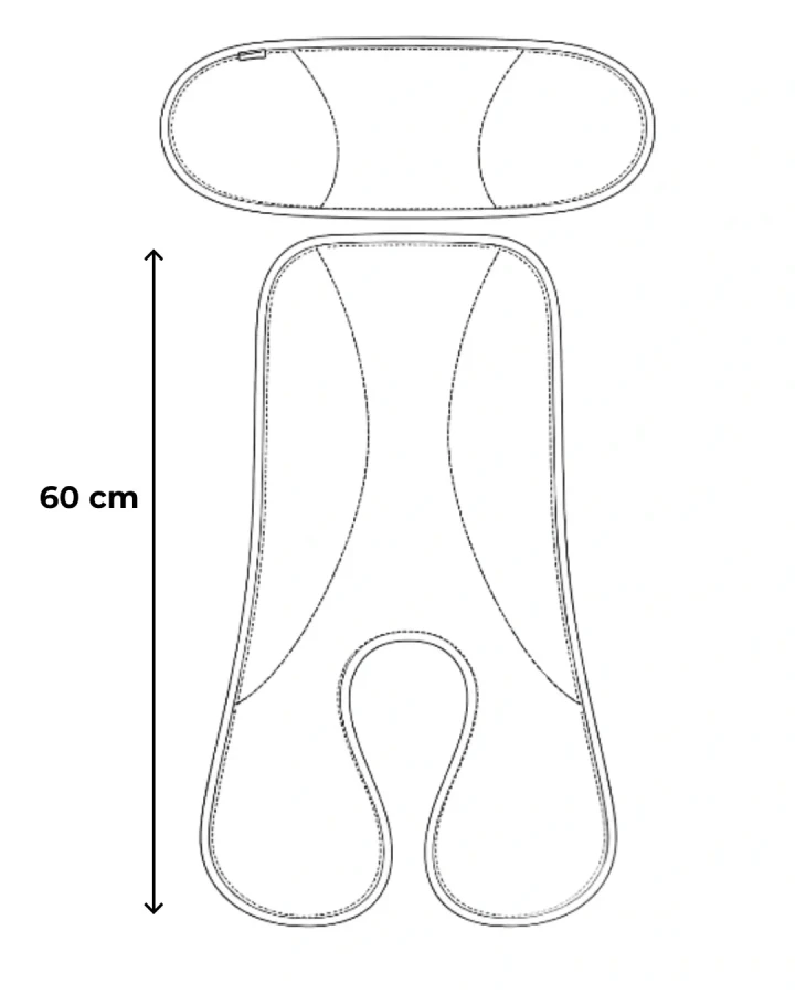 Dwuczęściowa wełniana wkładka termoregulacyjna MIDI merino do fotelika do 105 cm WRZOS / Patulove