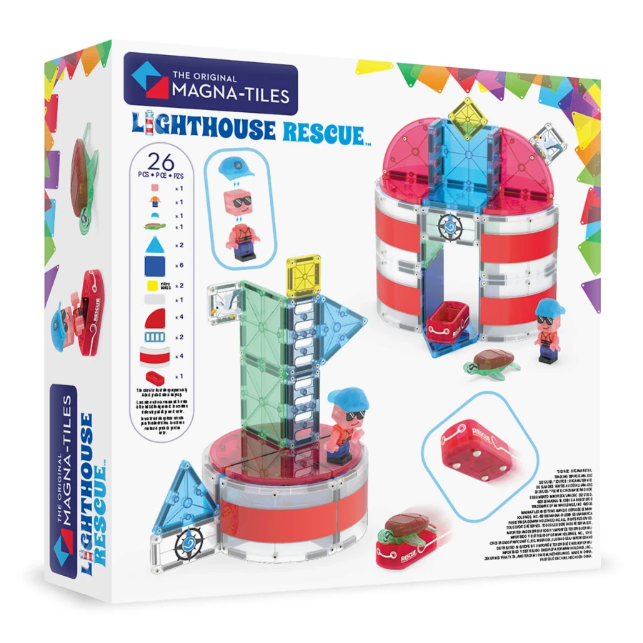 Klocki Magnetyczne Lighthouse Rescue, 26 el. / Magna-Tiles