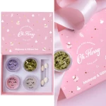 Naturalny zestaw do makijażu Ballet Sparkle, cień do powiek, róż, brokat bio i akcesoria / Oh Flossy