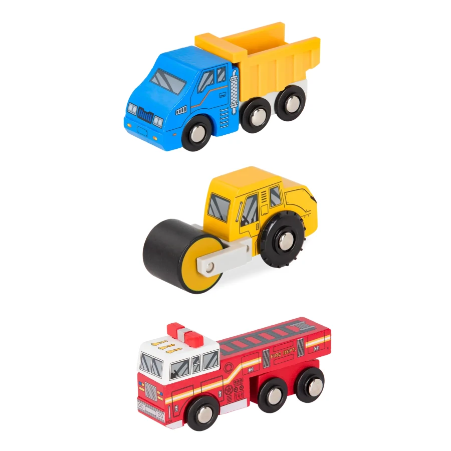 Drewniane pojazdy Wooden Vehicles, zestaw z samolotem / Battat