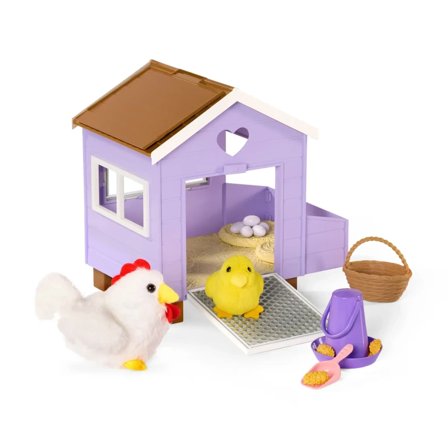 Kurnik z kurą znoszącą jajka, kurczątkiem i akcesoriami - Chicken Coop / OurGeneration