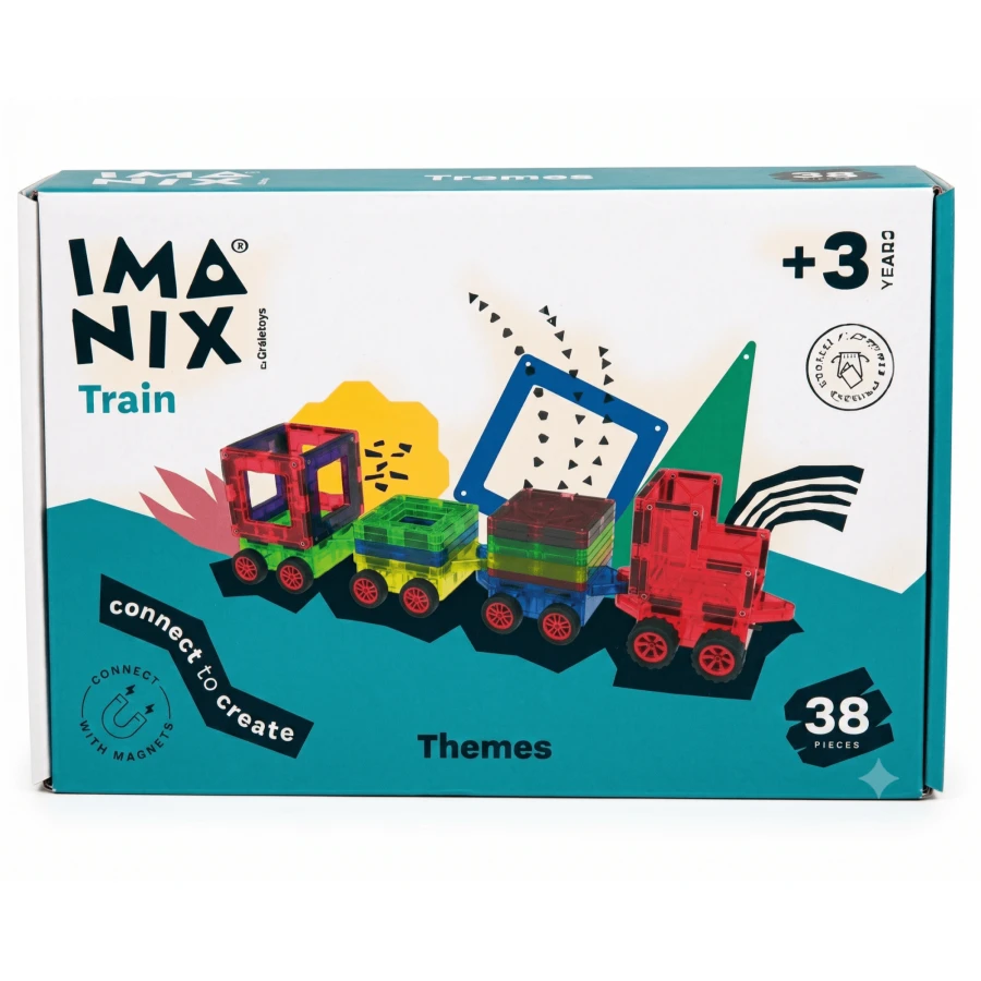 Klocki magnetyczne TRAIN 38 el. / Imanix