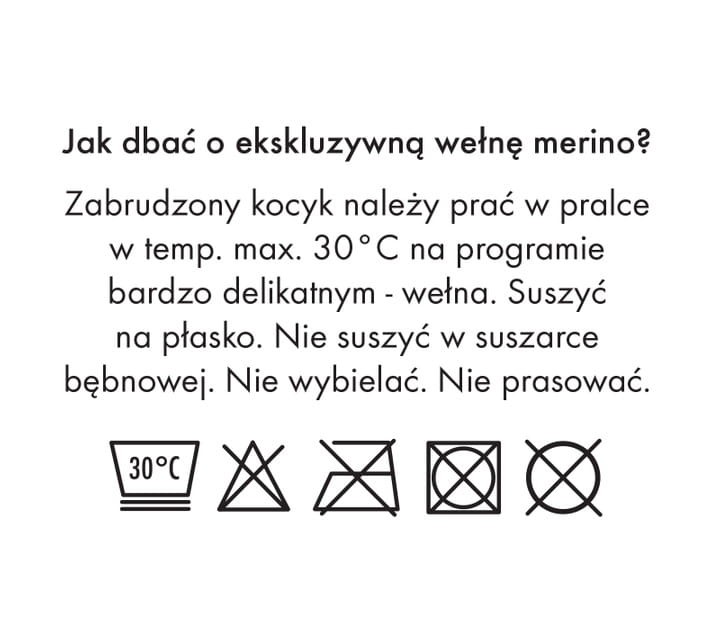 Kocyk z wełny merino - piwonia, kolekcja PREMIUM / Lullalove
