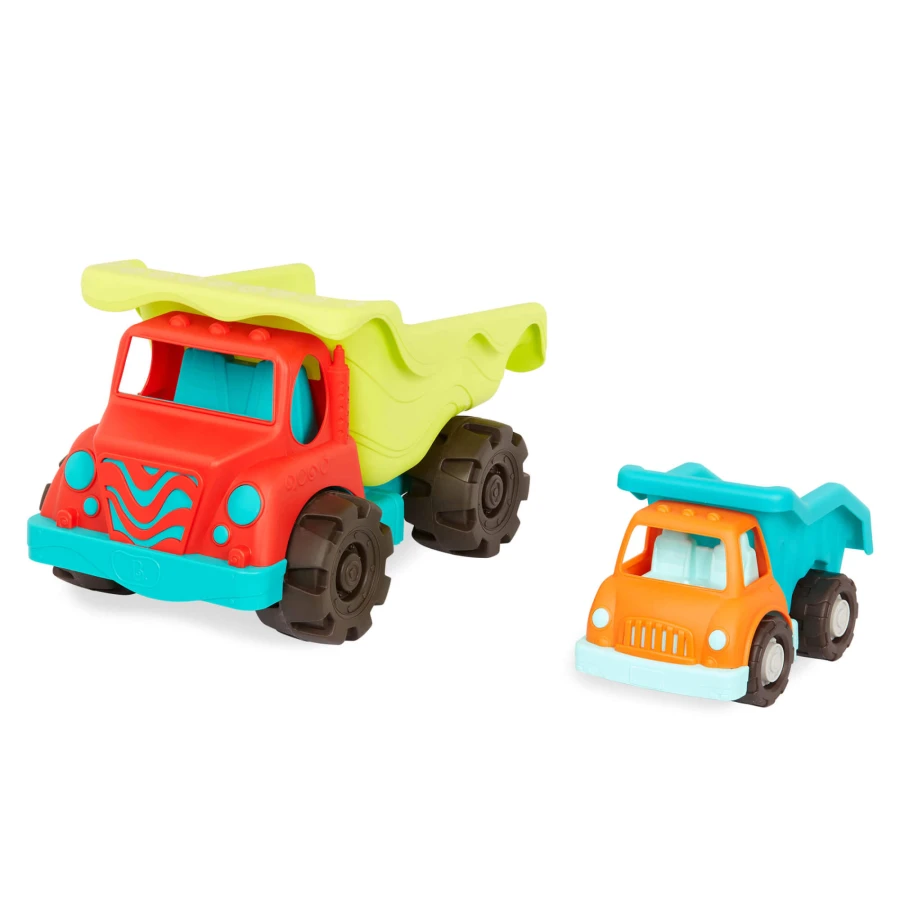 Dump Truck Duo - zestaw dwóch wywrotek z OLBRZYMIĄ ciężarówką Colossal Cruiser / B.Toys 
