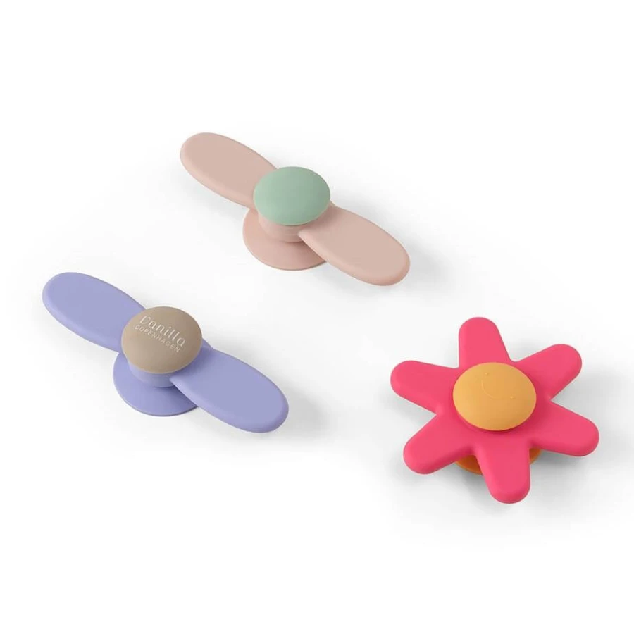 Silikonowe spinnery z przyssawką 3szt. - pink / Vanilla Copenhagen