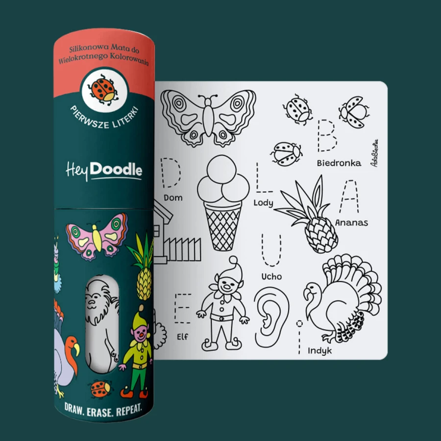 Mata Silikonowa do Kolorowania A4 - Pierwsze literki / HeyDoodle