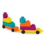 Miękkie klocki sensoryczne z WAGONIKAMI - Buildin’ Squishies / B.Toys