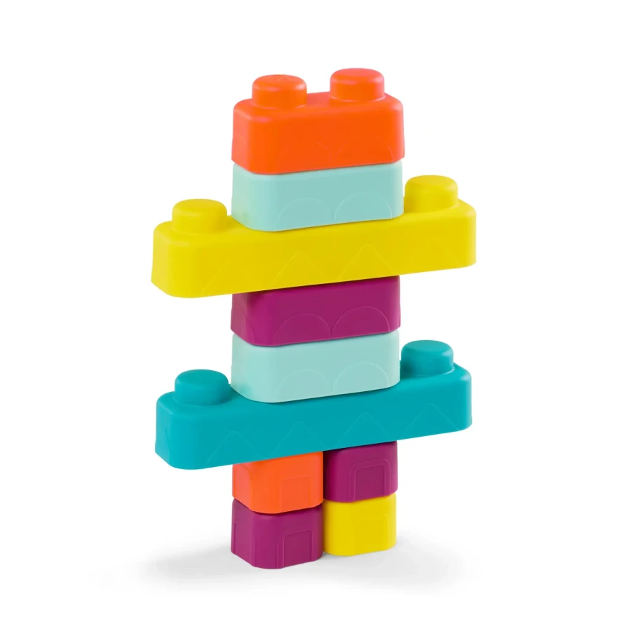 Miękkie klocki sensoryczne z WAGONIKAMI - Buildin’ Squishies / B.Toys