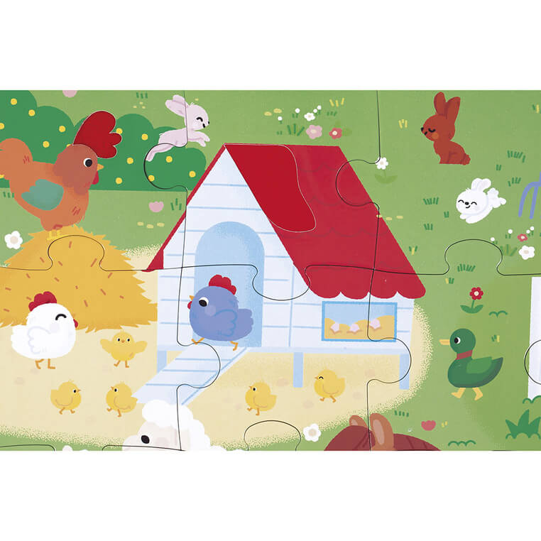 Puzzle sensoryczne Farma 20 el. 2+ / Janod