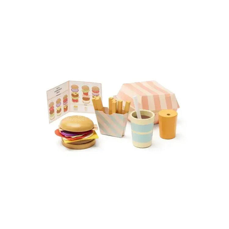 Drewniany zestaw „menu hamburgerowe” / Kids Concept