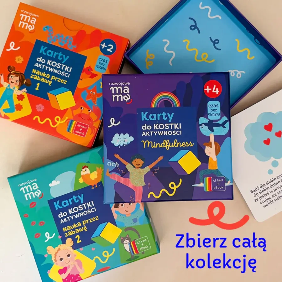 Karty do kostki aktywności - szalona zabawa 2+ / rozwojowa mama