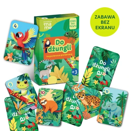 Gra karciana "Do dżungli" 3+ / rozwojowa mama