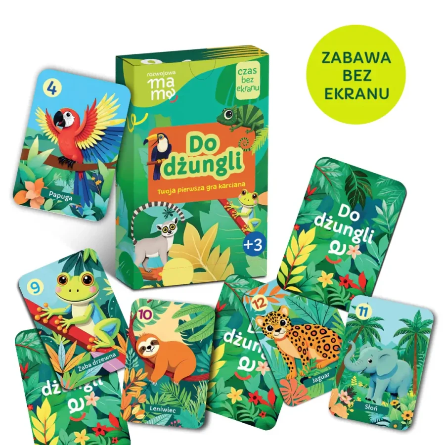 Gra karciana "Do dżungli" 3+ / rozwojowa mama