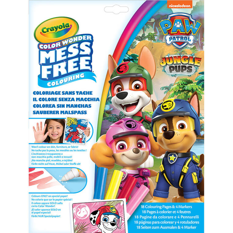 Kolorowanka dla dzieci i 4 niebrudzące magiczne flamastry Color Wonder Mess Free Psi Patrol 3+ / Crayola