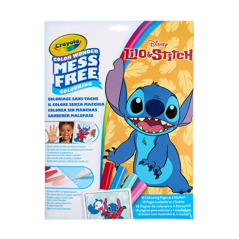 Kolorowanka dla dzieci i 4 niebrudzące magiczne flamastry Color Wonder Mess Free Lilo i Stitch 3+ / Crayola