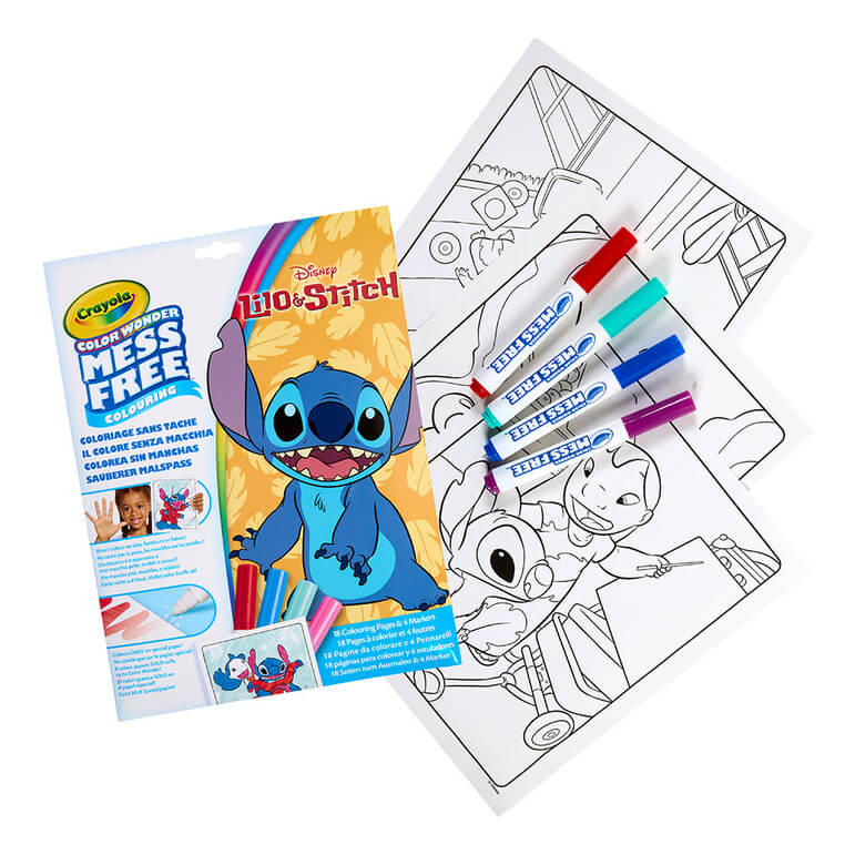 Kolorowanka dla dzieci i 4 niebrudzące magiczne flamastry Color Wonder Mess Free Lilo i Stitch 3+ / Crayola