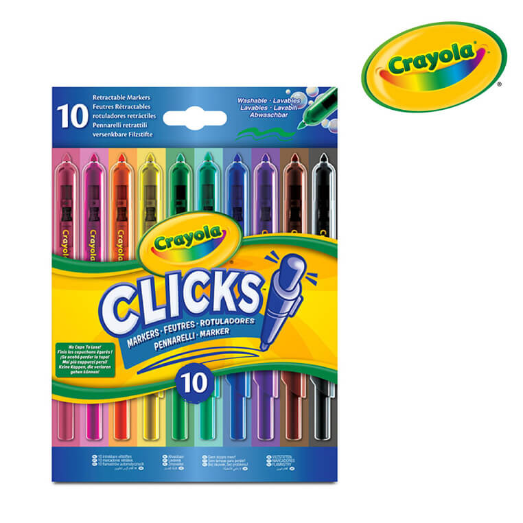 Flamastry automatyczne zmywalne Clicks 10szt. 8+ / Crayola
