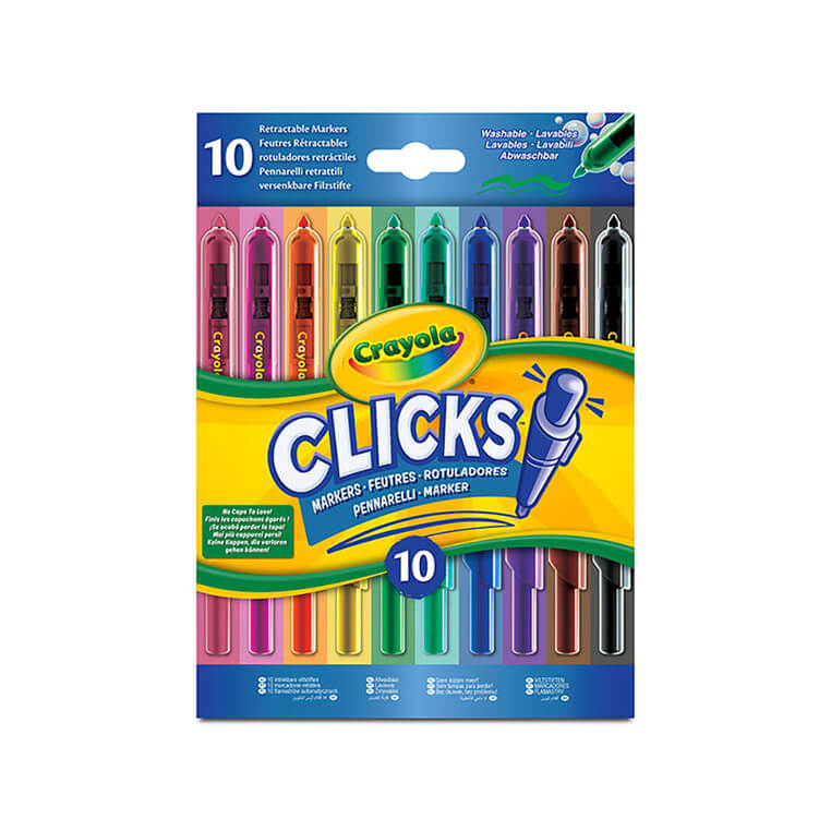 Flamastry automatyczne zmywalne Clicks 10szt. 8+ / Crayola