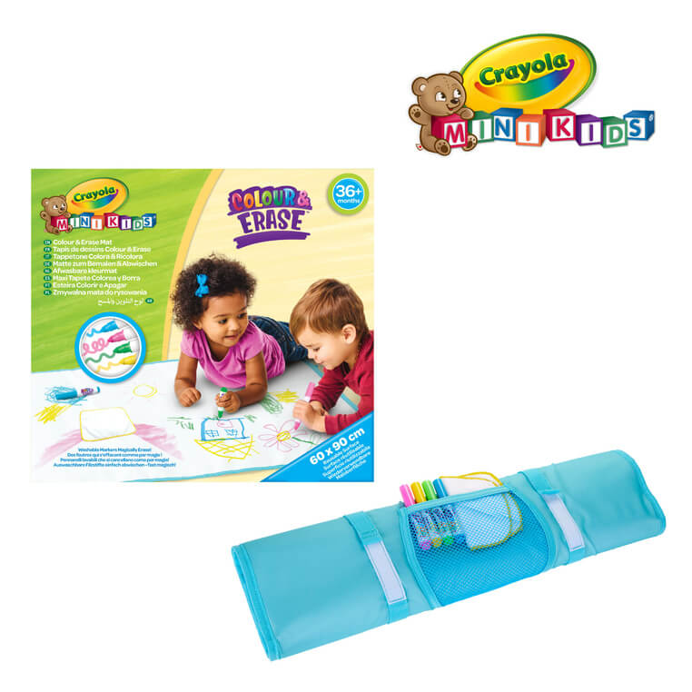 Zmywalna mata do rysowania dla dzieci 60x90 cm + 4 flamastry Mini Kids 3+ / Crayola
