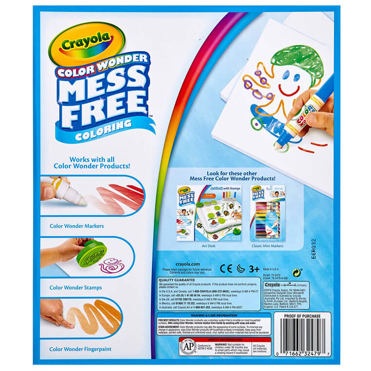 Papier do kolorowania magicznymi flamastrami Color Wonder Mess Free 3+ / Crayola