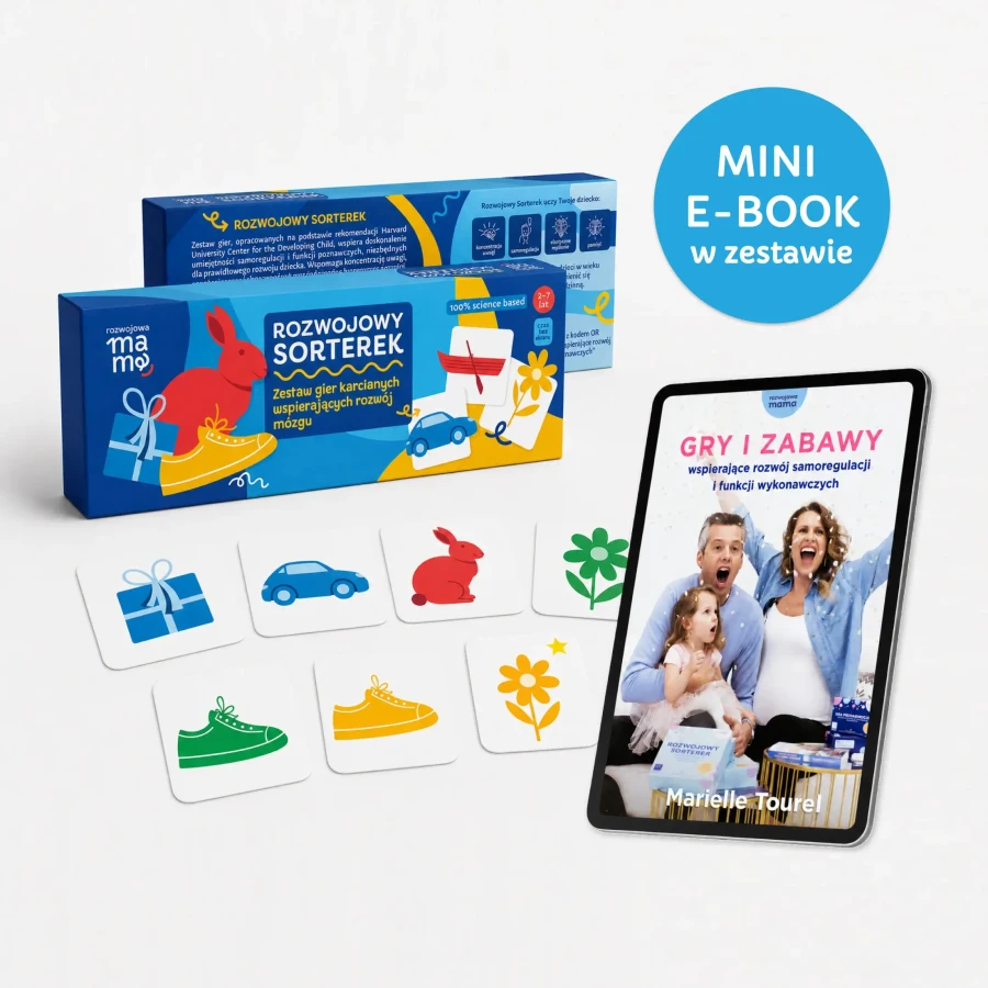 Rozwojowy sorterek - zestaw gier karcianych + mini e-book 2+ / rozwojowa mama