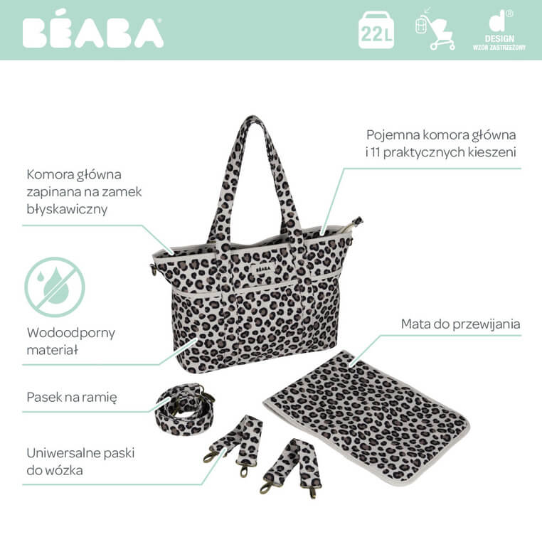 Torba dla mamy Madrid Leopard clay / Beaba