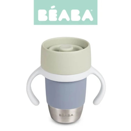 Kubek treningowy ze stali nierdzewnej 360° Pebble / Beaba