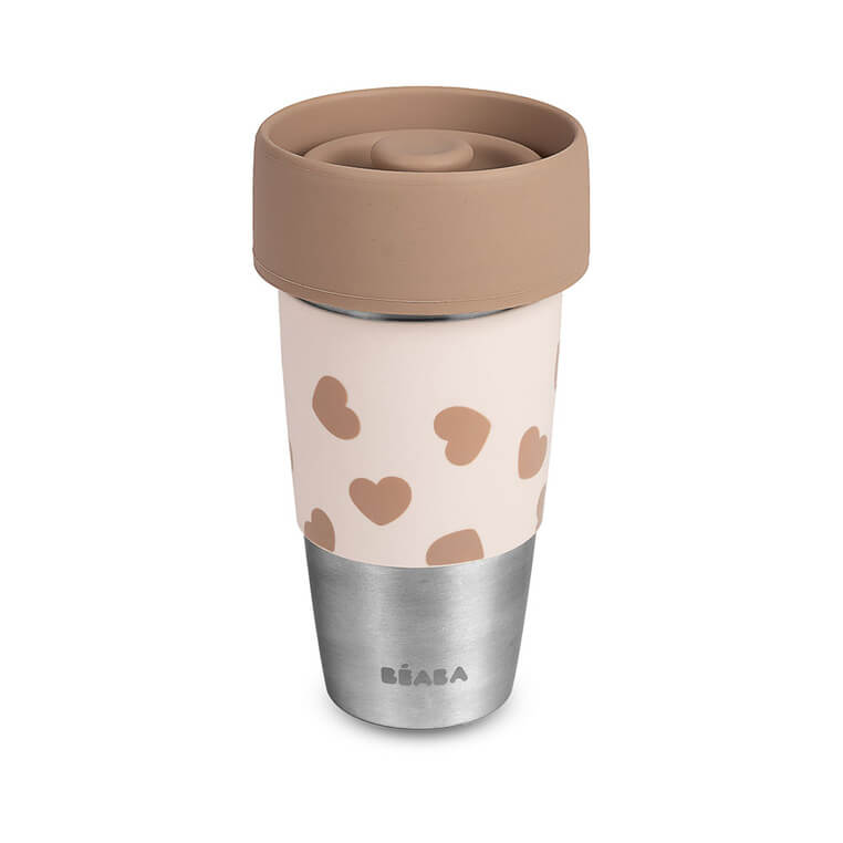 Kubek dla mamy i kubek treningowy 360° ze stali nierdzewnej Mini&Me BigLove, 2szt. / Beaba