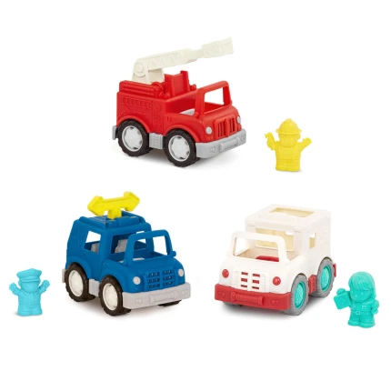 Zestaw 3 pojazdów Służb ratunkowych z kierowcami - Emergency Vehicles / Battat