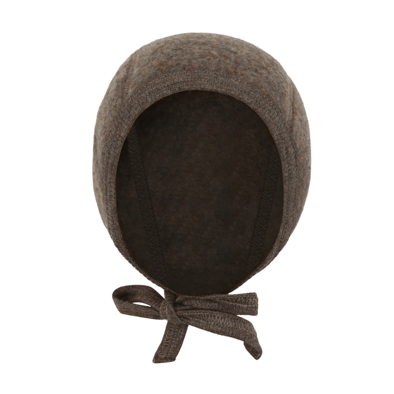 Czapka bonetka 100% wełny merino - Brown Melange / HUTTEliHUT