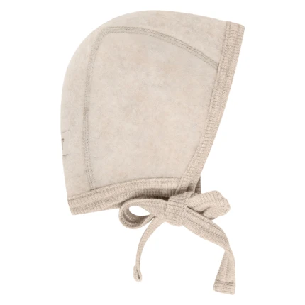 Czapka bonetka 100% wełny merino - Camel Melange / HUTTEliHUT