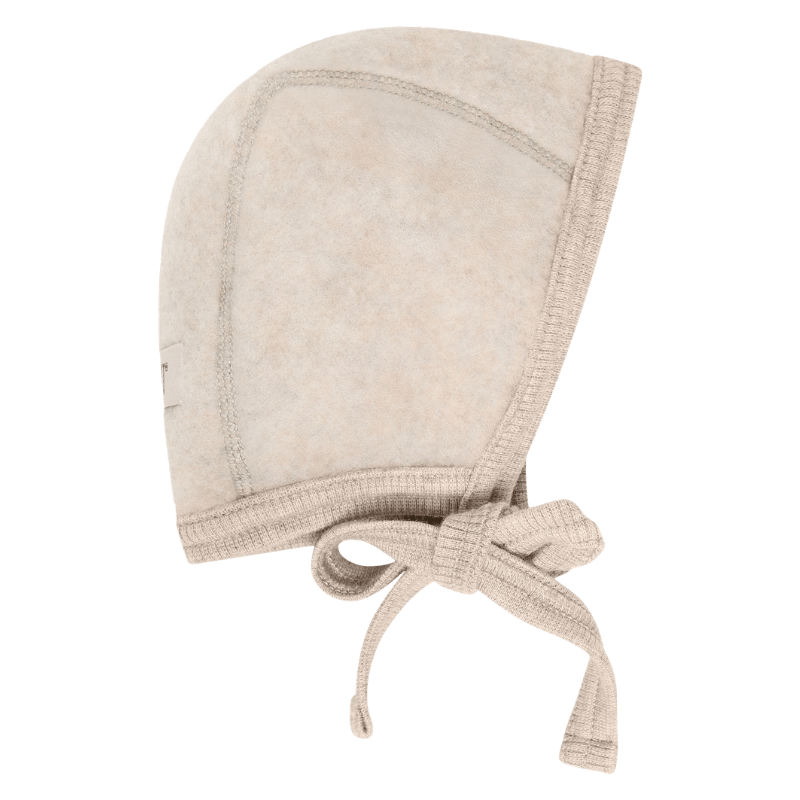 Czapka bonetka 100% wełny merino - Camel Melange / HUTTEliHUT