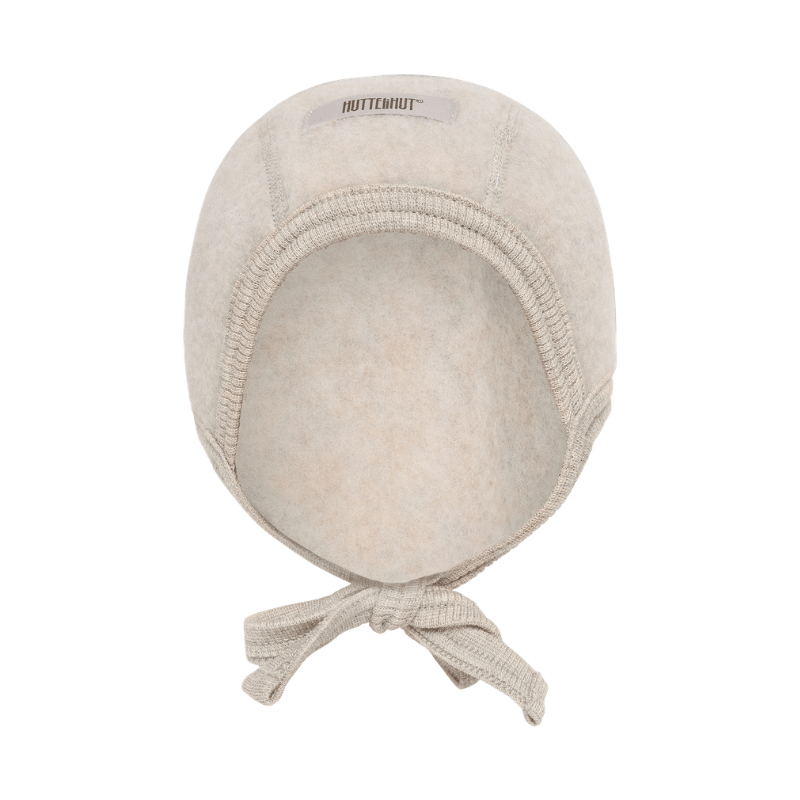 Czapka bonetka 100% wełny merino - Camel Melange / HUTTEliHUT
