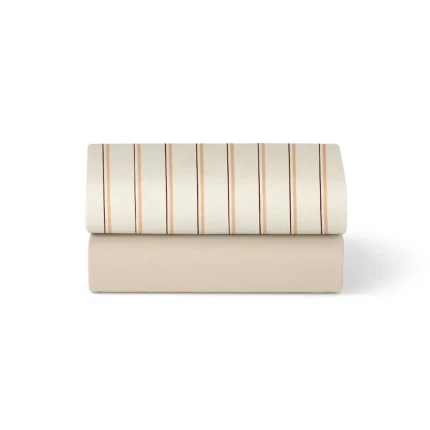 Zestaw 2 prześcieradeł z gumką do wózka, koszy SnuzBaskit i Mojżesza - cashmere, blush stripe / Snuz