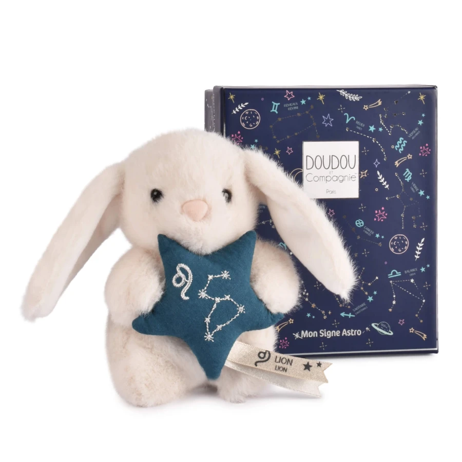 Pluszowy królik ze znakiem zodiaku DOUDOU ASTRO 12cm - Lew / Doudou et Compagnie