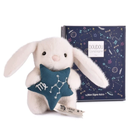 Pluszowy królik ze znakiem zodiaku DOUDOU ASTRO 12cm - Panna / Doudou et Compagnie