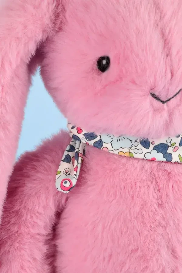 DOUDOU - pluszowy królik Lapin Fleurette, różowy grenadine / Doudou et Compagnie