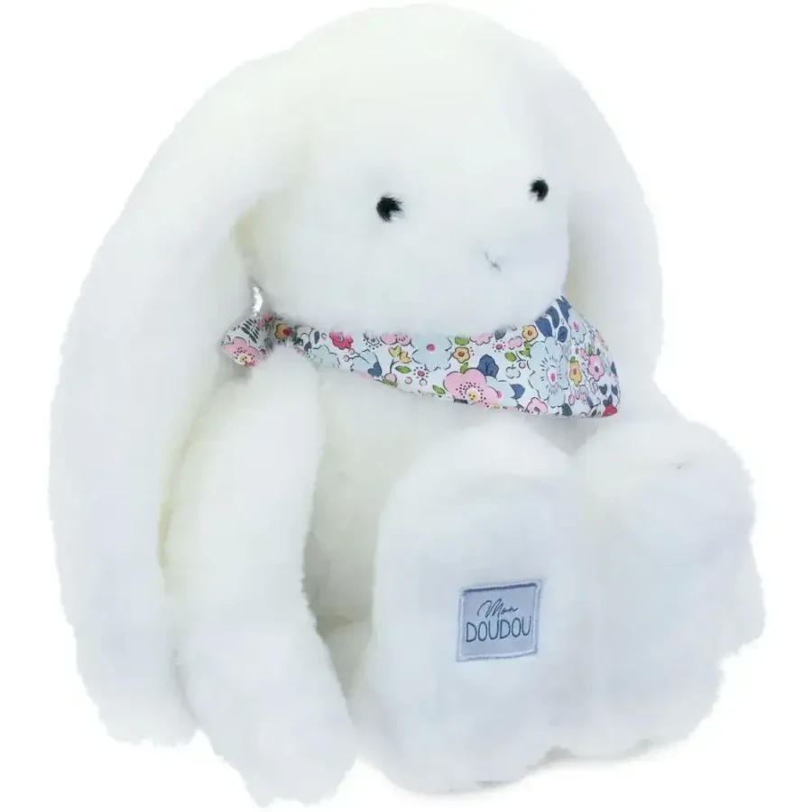 DOUDOU - pluszowy królik Lapin Fleurette, biały / Doudou et Compagnie
