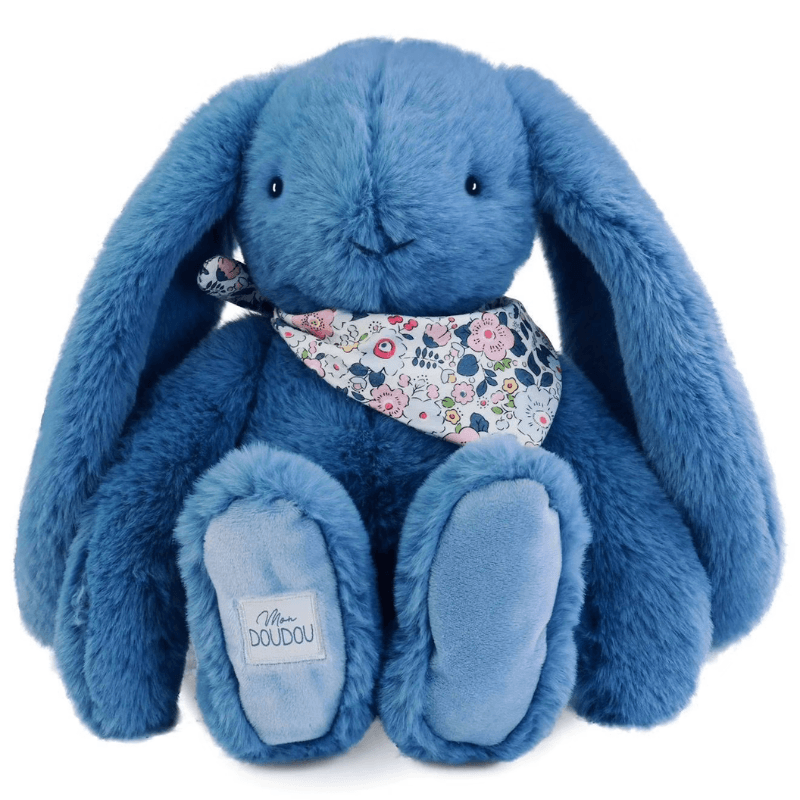 DOUDOU - pluszowy królik Lapin Fleurette, niebieski / Doudou et Compagnie