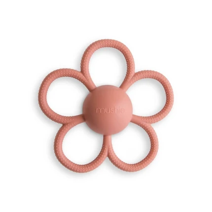Gryzak silikonowy i grzechotka 2w1 Daisy Dusty Rose / Mushie