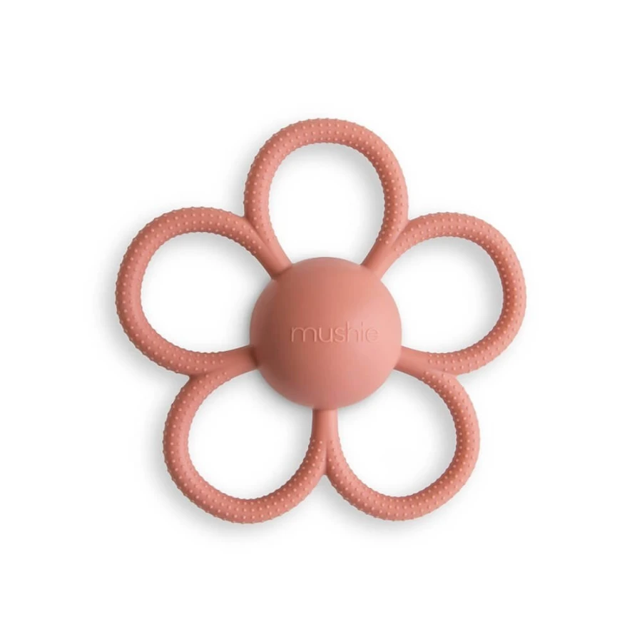 Gryzak silikonowy i grzechotka 2w1 Daisy Dusty Rose / Mushie